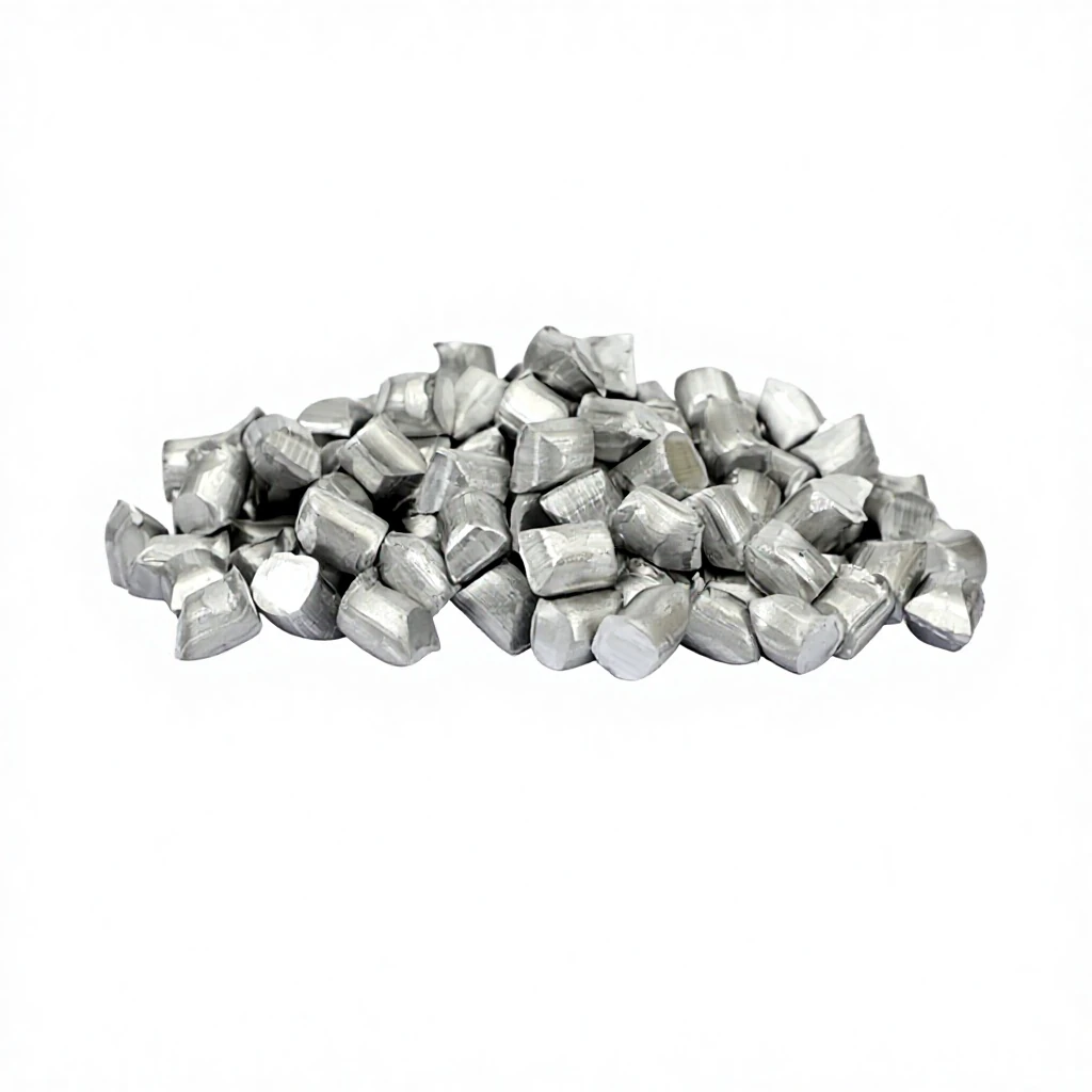 Zinc cut-wire shot showing cylindrical particle form