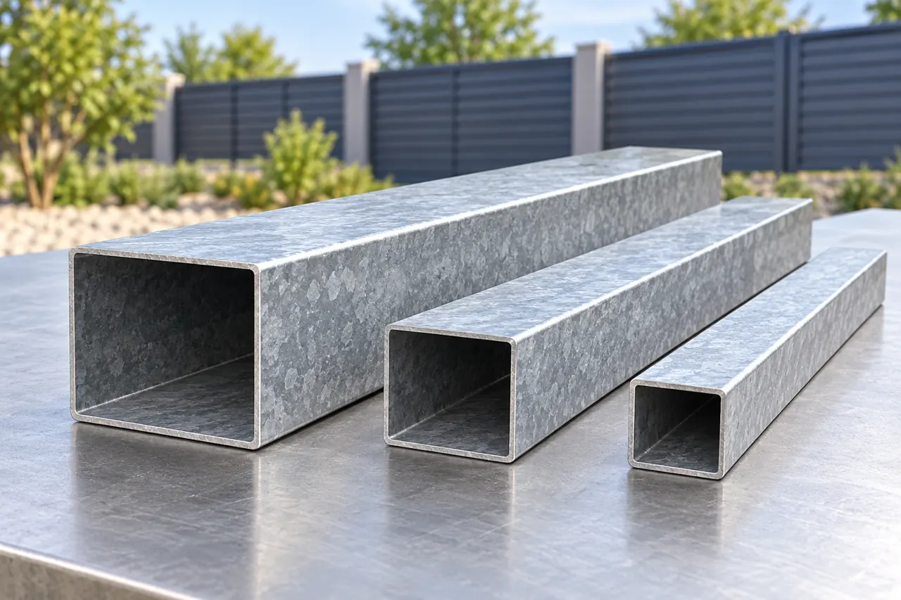Separate galvanized tube samples on an inspection table