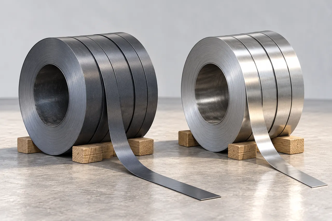 Narrow strip coils with different widths kept separately identified