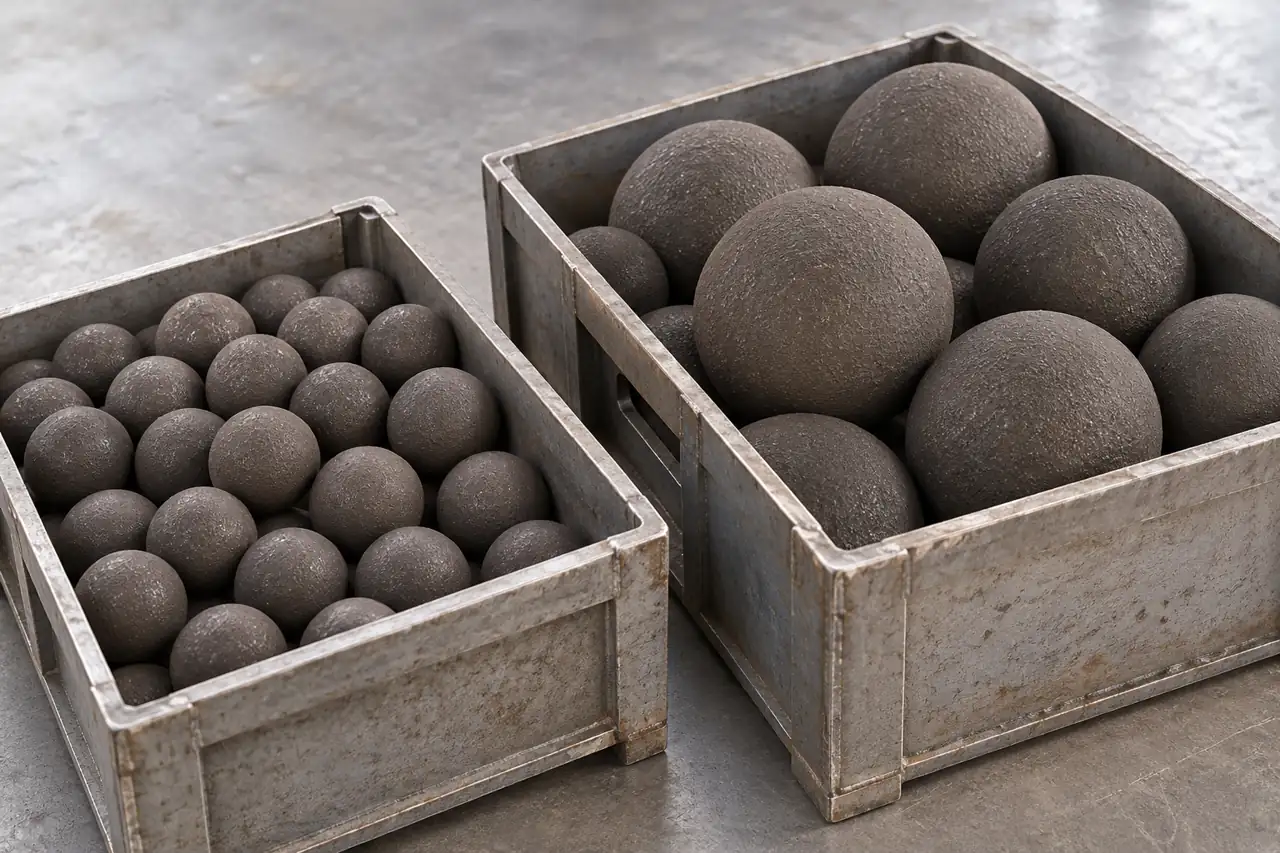 Grinding balls in separate unprinted industrial containers for packing review