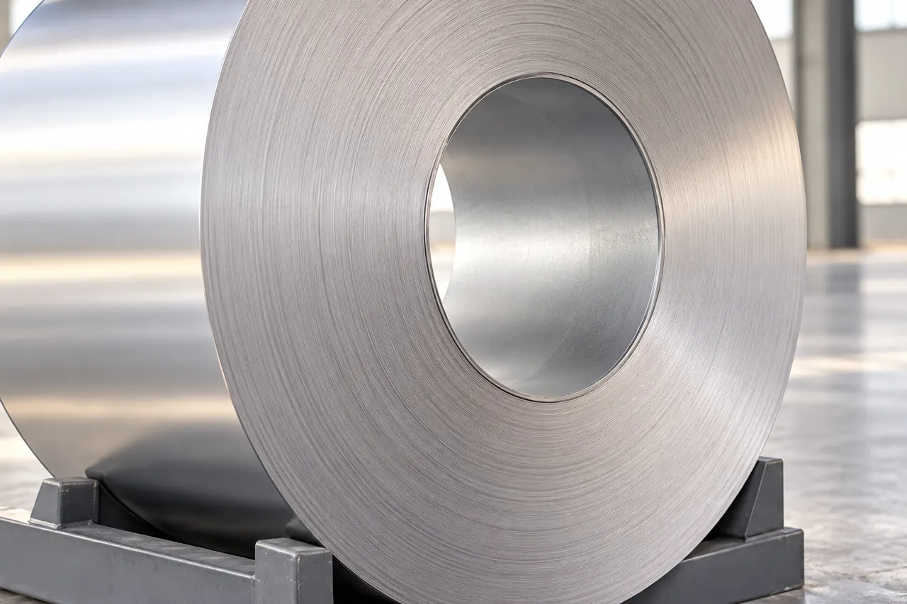 Aluminium coil opening and winding shown for handling review