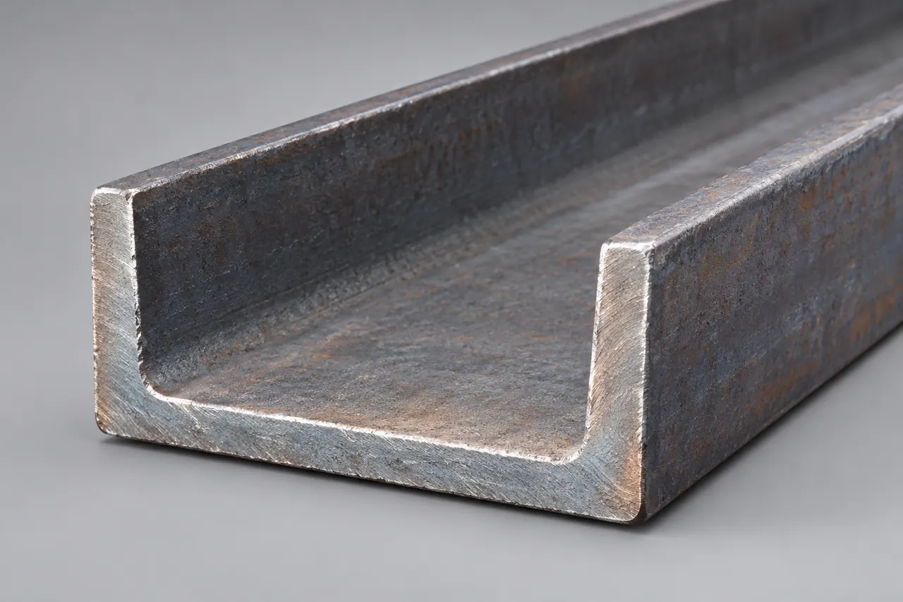Steel channel cross-sections with visible flange and web geometry