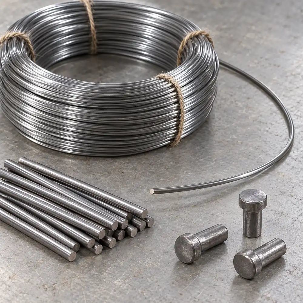 Wire sample with plain formed bolt blanks illustrating a production-trial discussion