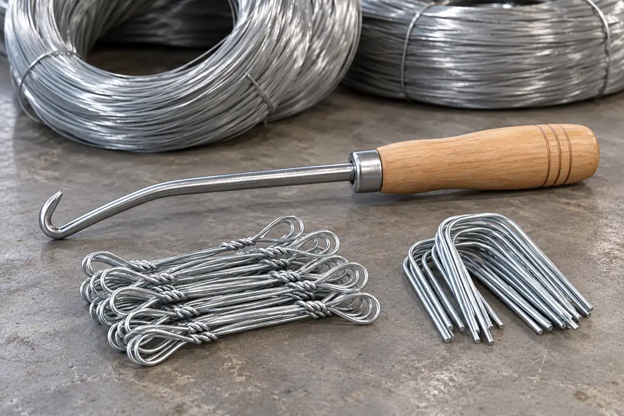 Preformed loop ties and U-type ties beside a simple unbranded manual twisting tool