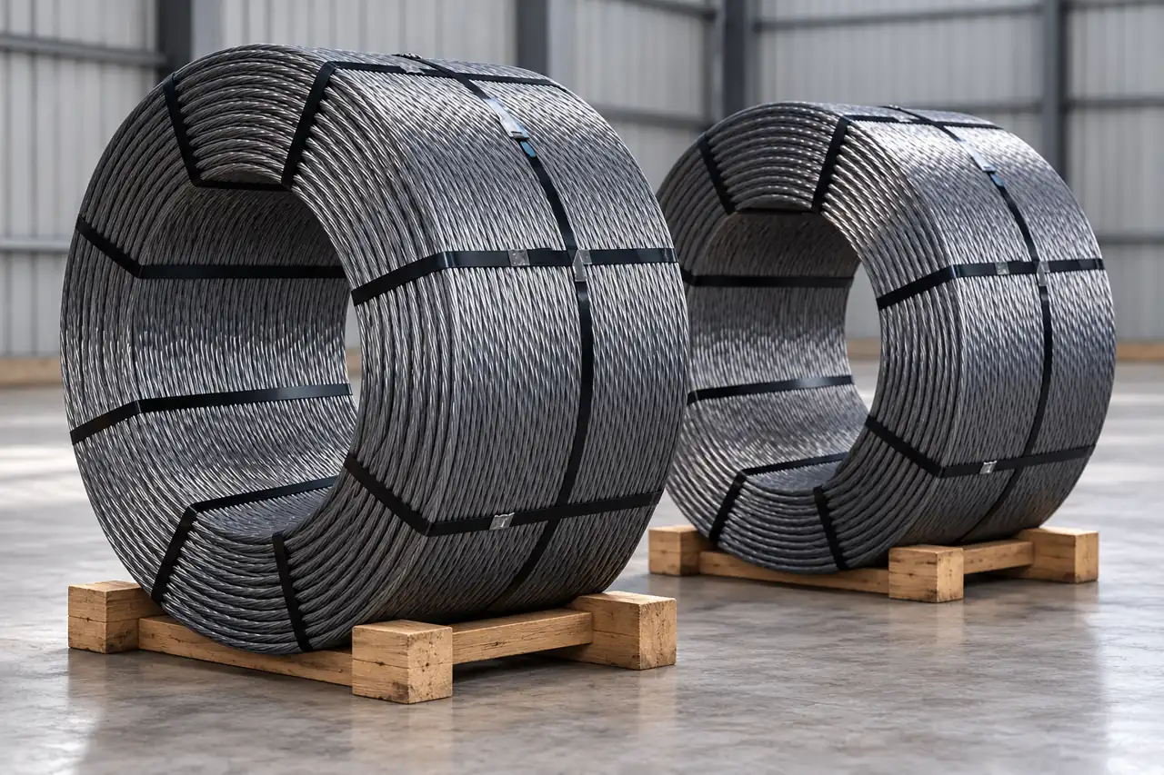 Separate metallic strand coils staged with clear physical separation