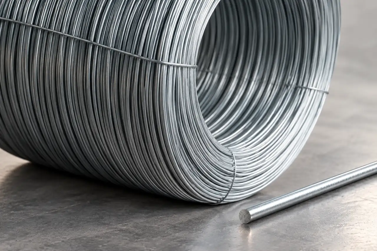 Close view of rod loops and a separate straight reference length