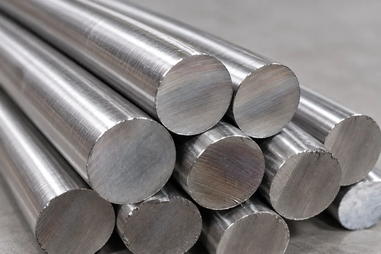 Round nickel-alloy bar ends showing solid circular stock geometry