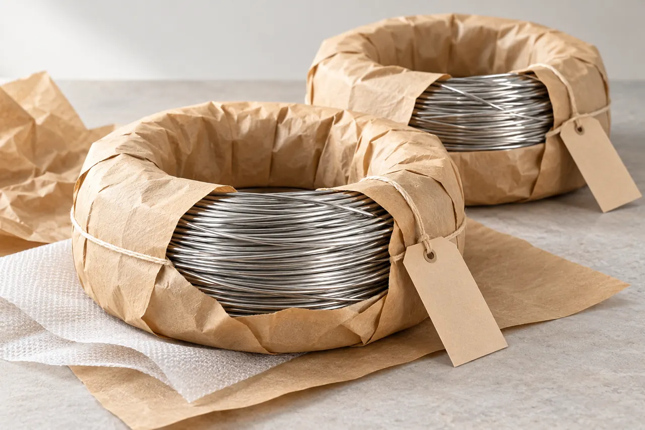 Individually protected stainless wire coils with blank tags