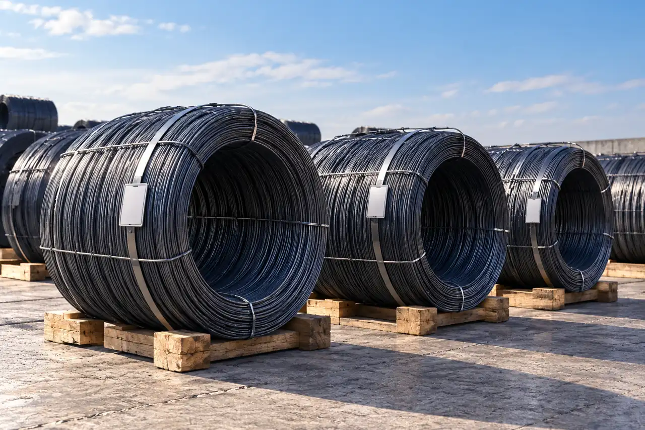 Protected steel-wire coils with blank label holders and separated packages