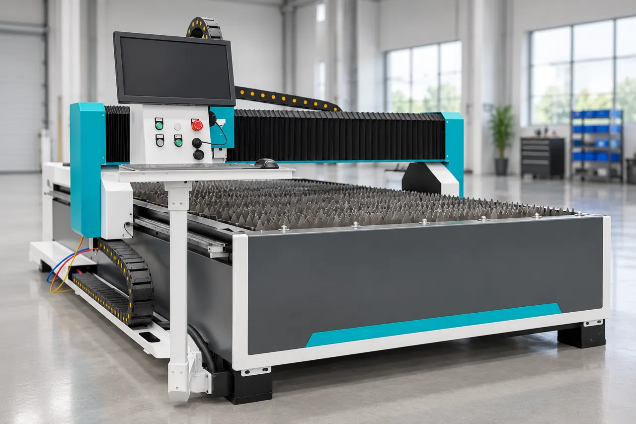 Catalogue-based illustration of the machine bed and gantry