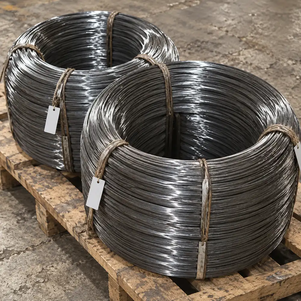 Individually identified steel-wire coils illustrating repeat-order handling