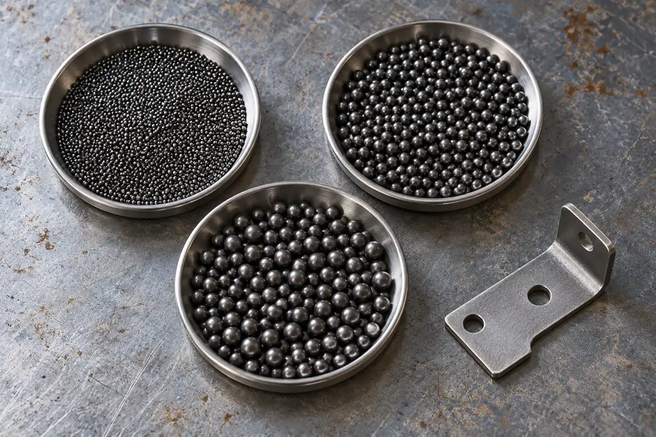 Separate media samples and a thin steel bracket for comparative trial planning
