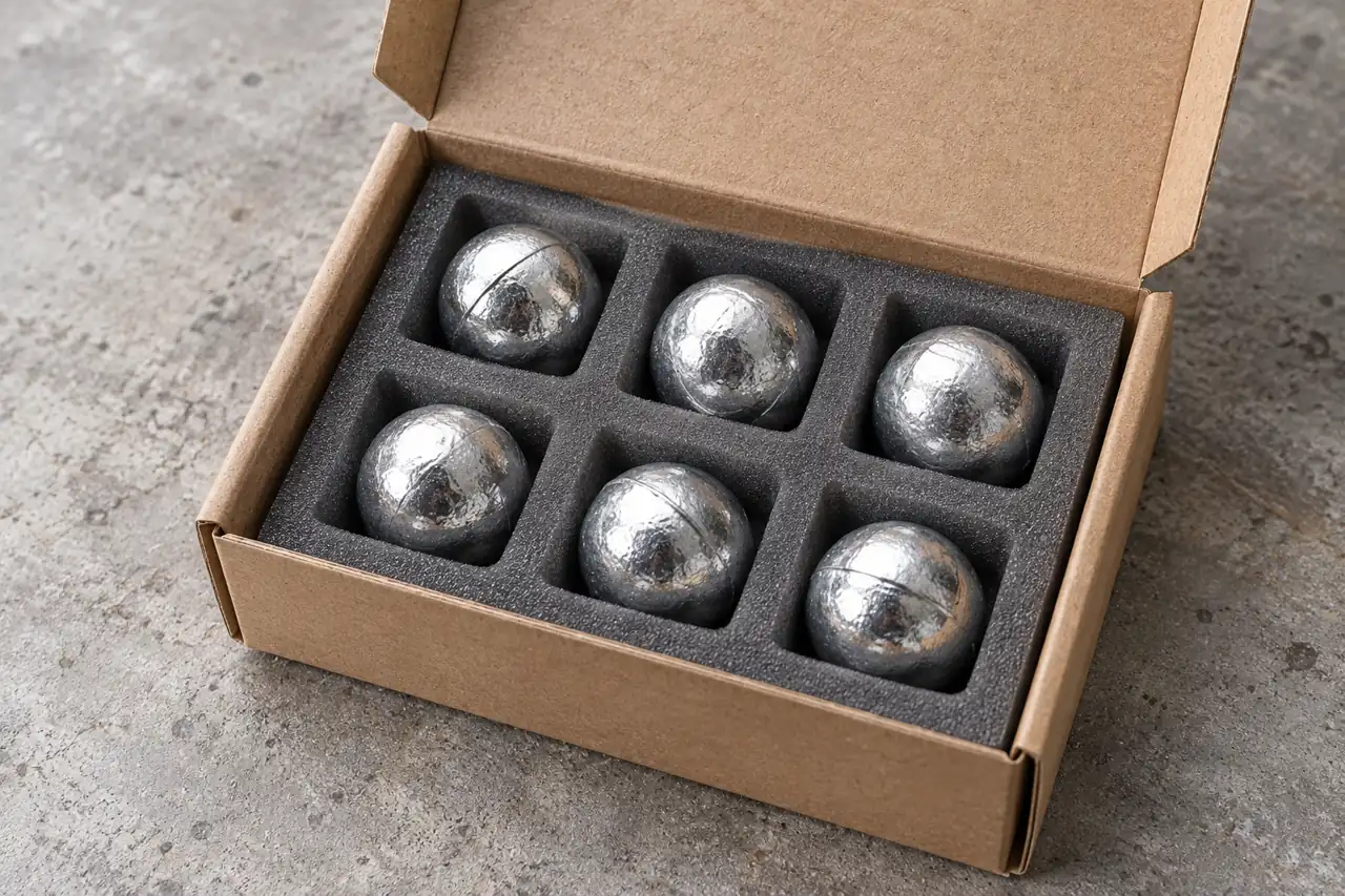 Separate metal hardware parts in plain protective packing compartments