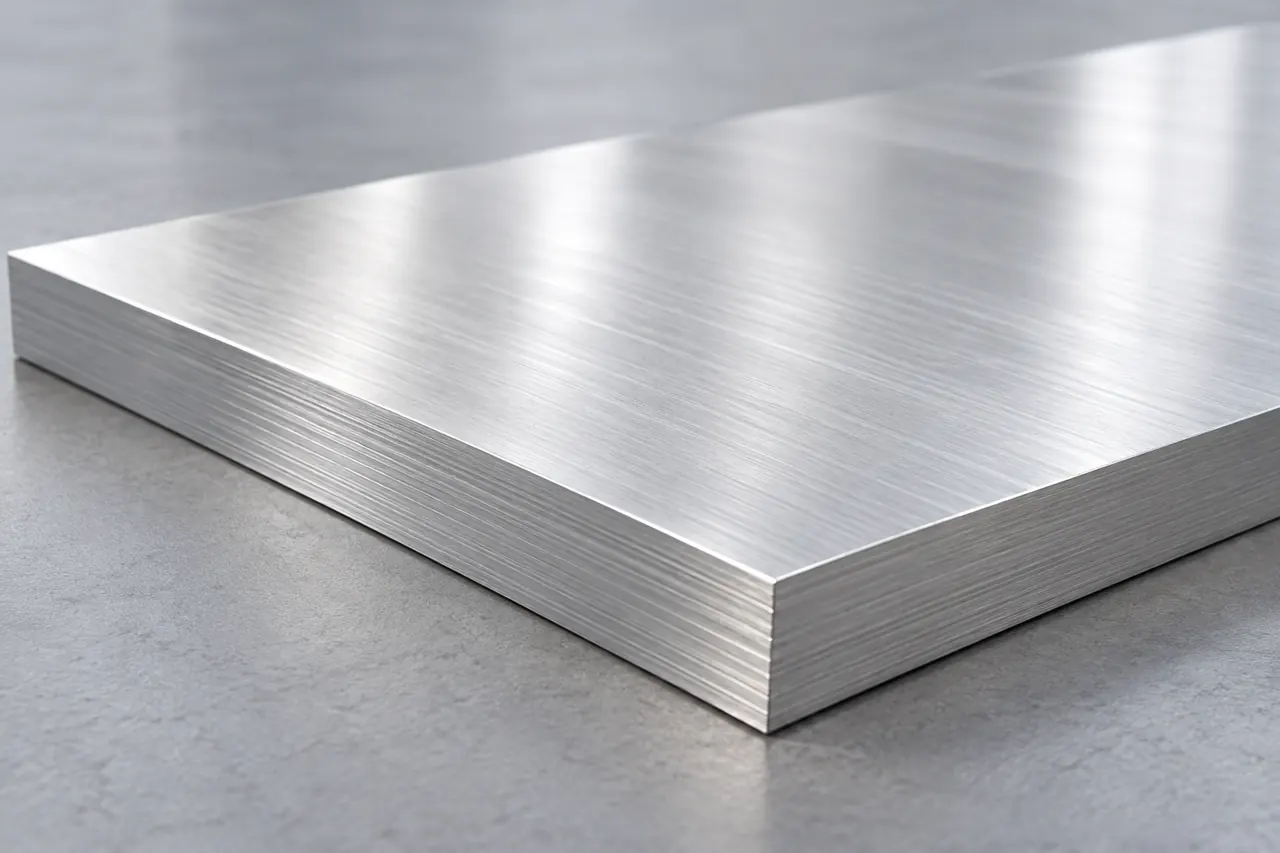 Close view of aluminium blank edges and plate surface