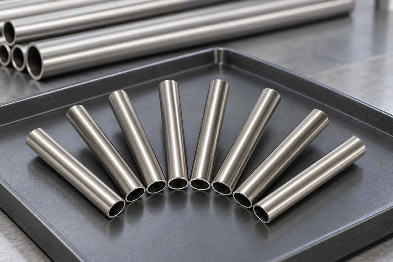 Separate nickel-alloy tube samples on a clean bench for project review